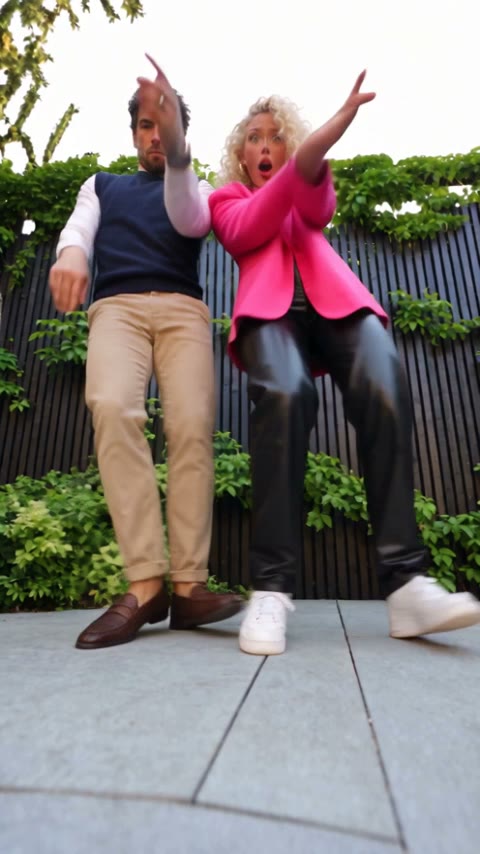 Both people dancing side by side in a Smalltown Boy AI video